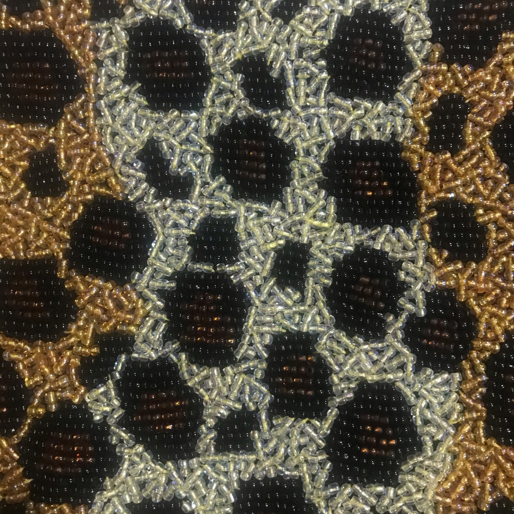 PURSE OR BAG LEOPARD PRINT BEADED 6”x7”